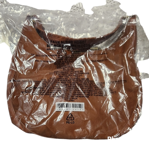 Avon Faux Suede Hobo Bag in Cognac, with matching wallet, NEW - Picture 5 of 11